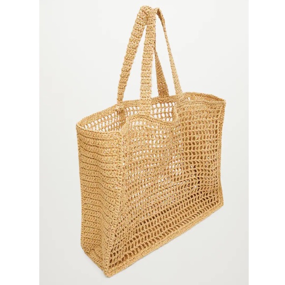 MANGO NWT Handmade Straw Large Tote Beach Bag - Picture 4 of 12